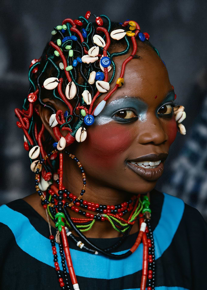 Portrait of Woman with Traditional Adornments