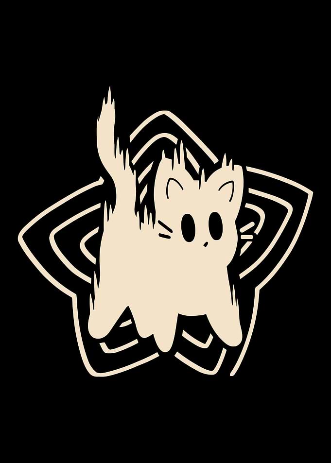 Cute Cat Inside Star Graphic