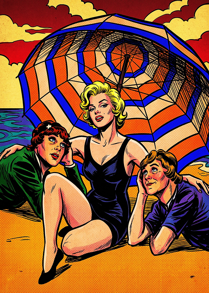 Marilyn Monroe Pop Art Beach Scene