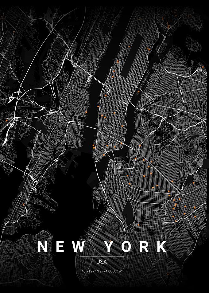 New York City Minimalist Map Poster