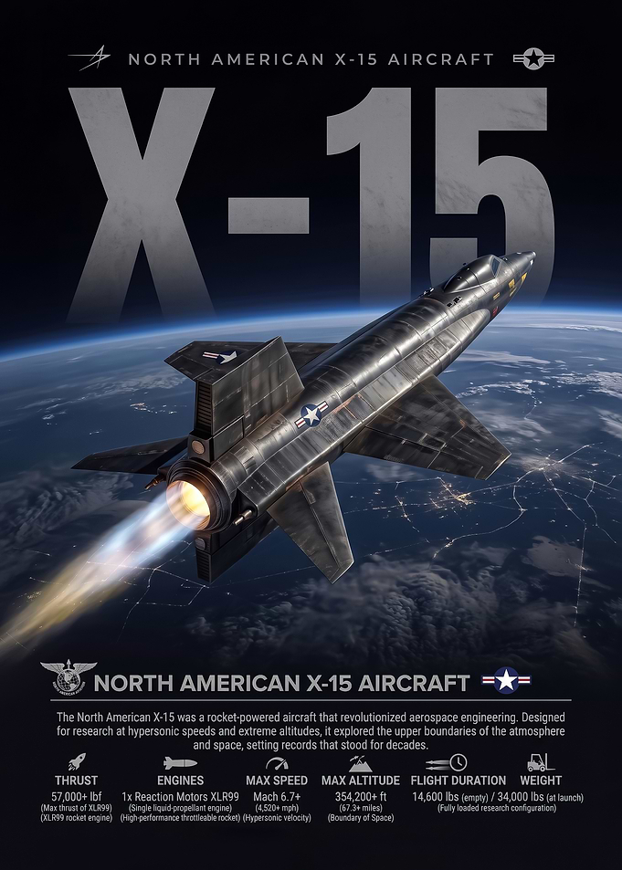 North American X-15 Hypersonic Aircraft Poster