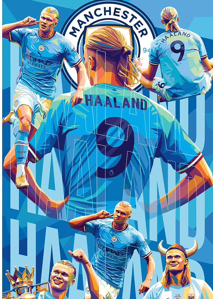 Erling Haaland Manchester City Poster