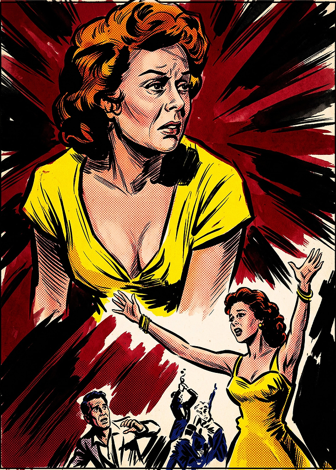 Vintage Comic Book Drama Illustration