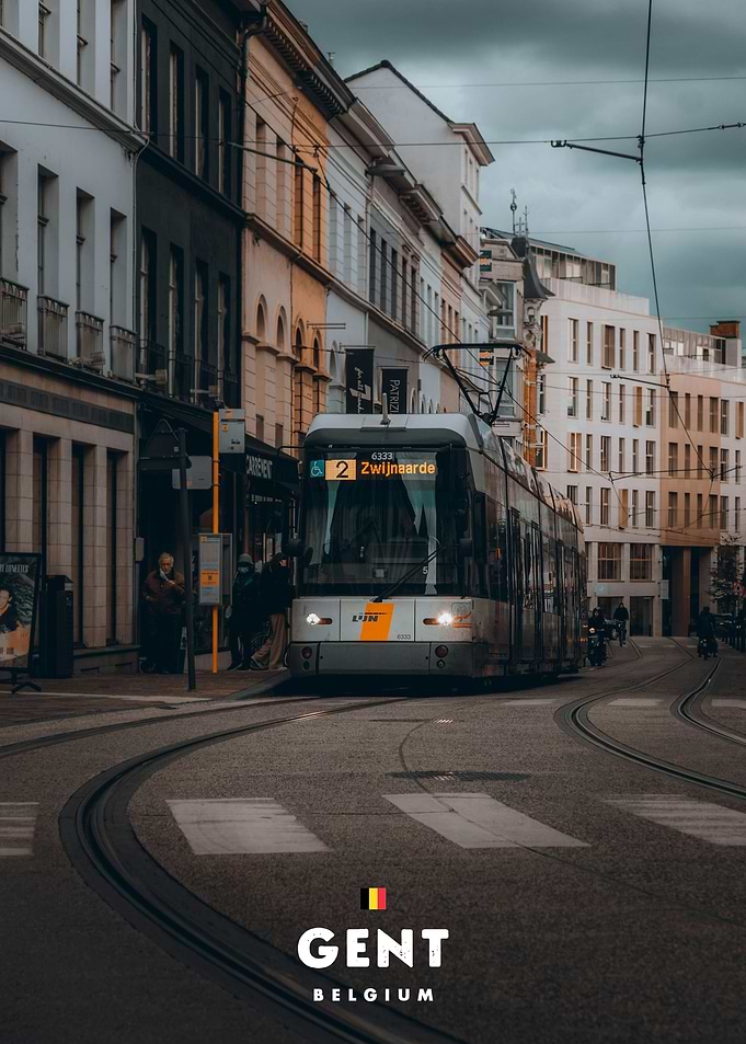 Tram in Ghent City Center