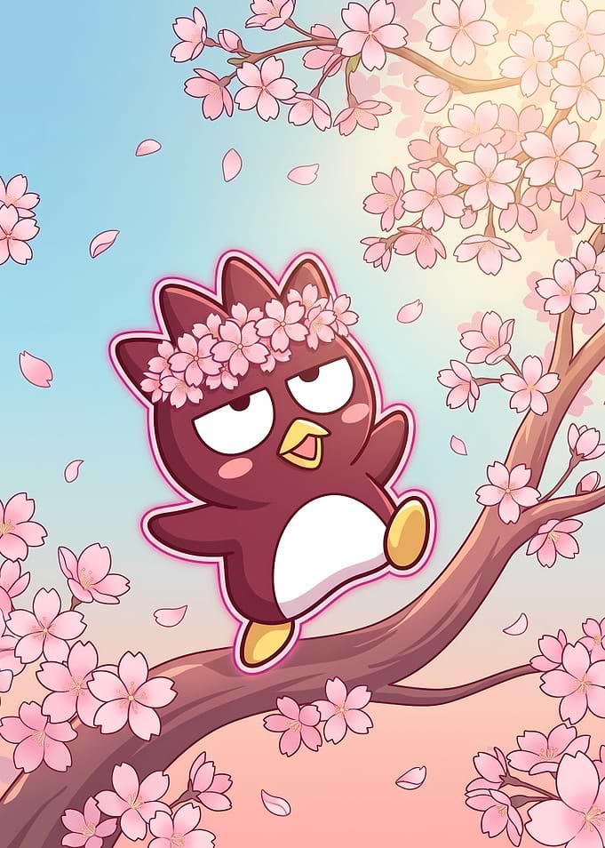 Badtz-Maru with Cherry Blossoms