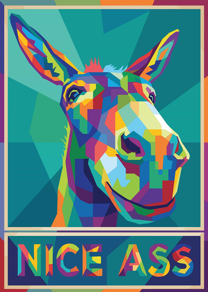 Colorful Pop Art Donkey Poster