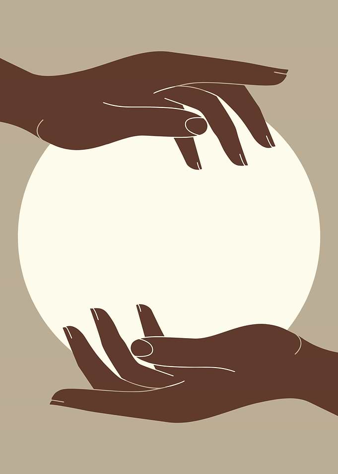 Minimalist Hands Holding a Sphere