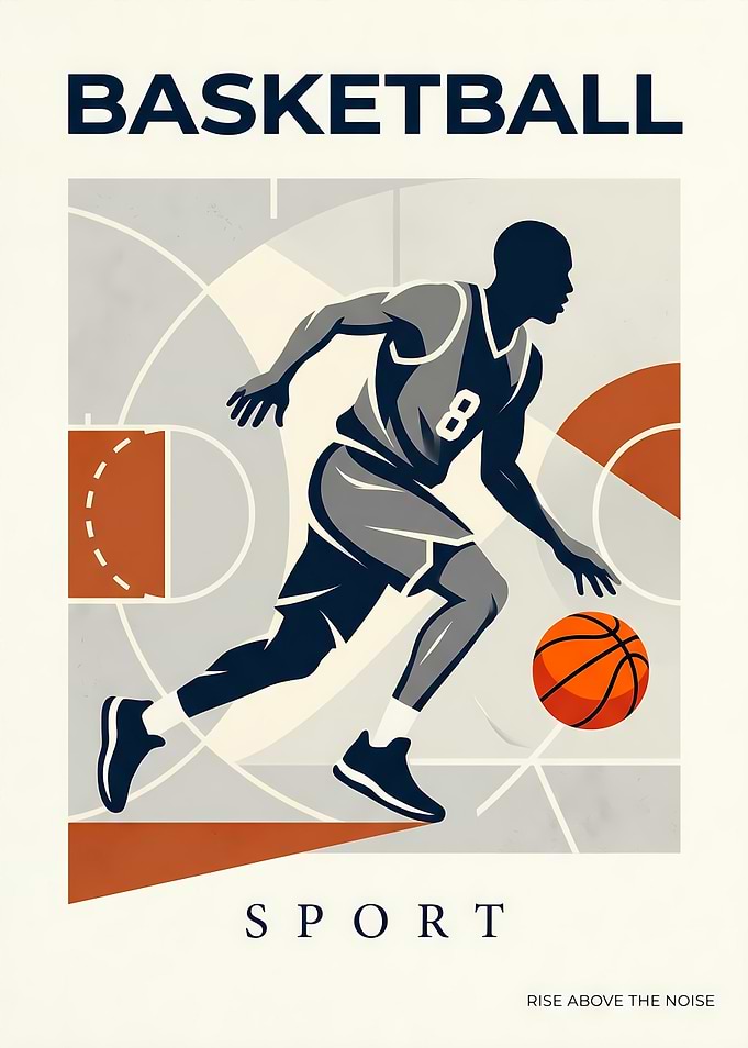 Minimalist Basketball Player Poster
