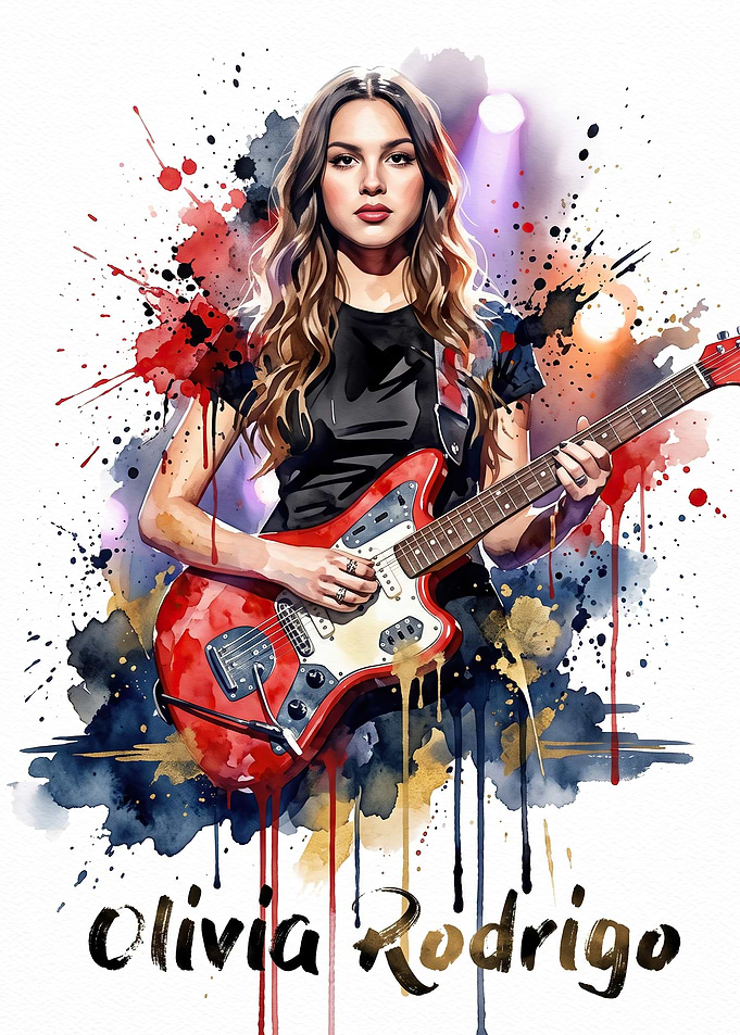 Olivia Rodrigo Watercolor Portrait