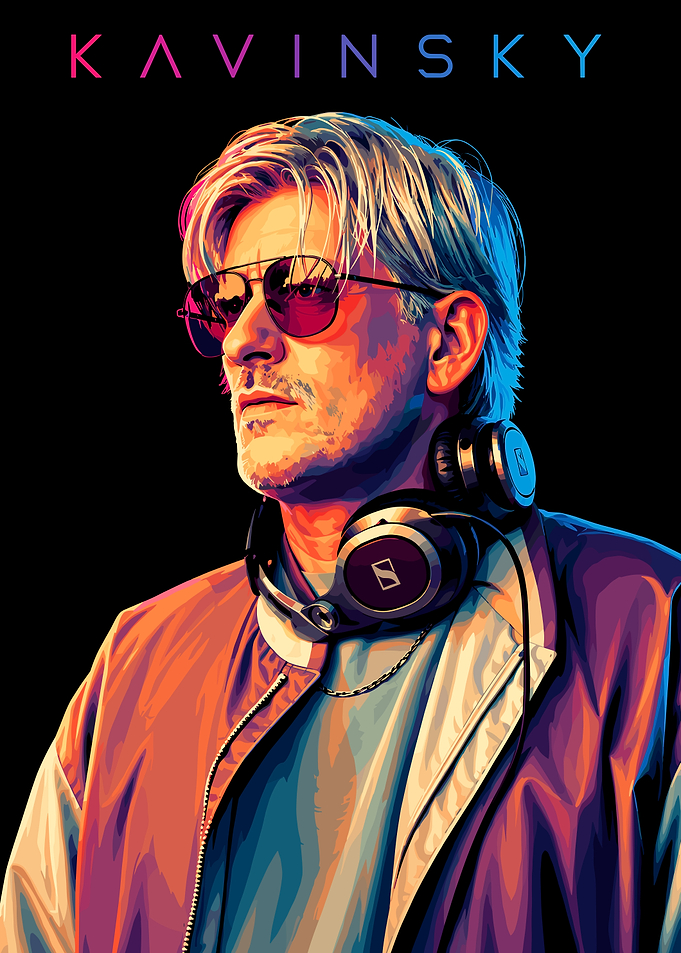 Kavinsky Synthwave Portrait Art