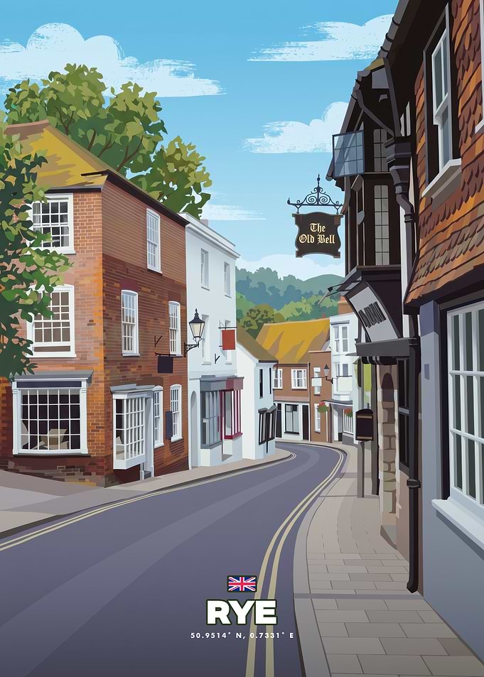 Rye England Street Scene Poster