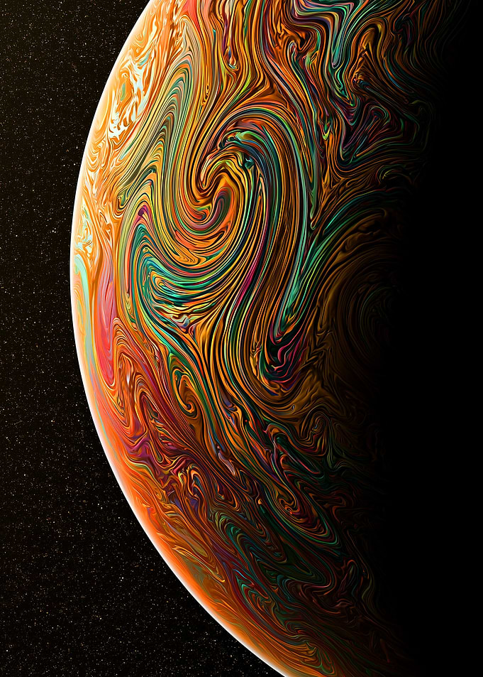 Abstract Swirling Colorful Planet