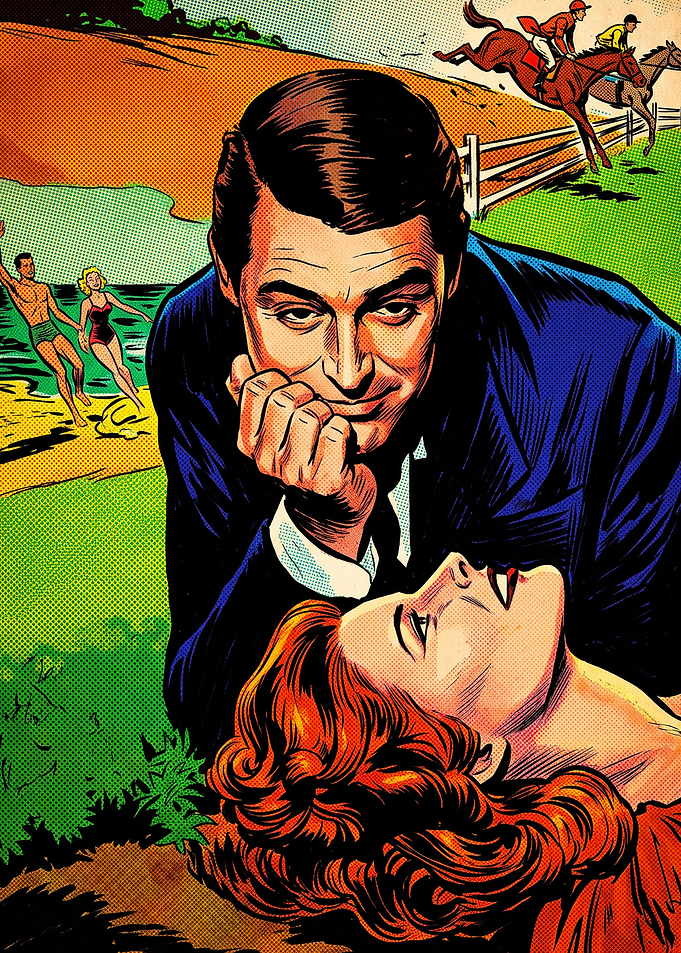 Vintage Comic Style Romantic Illustration
