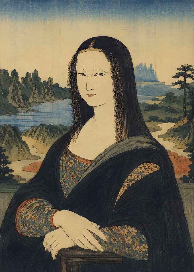 Mona Lisa in Ukiyo-e Style