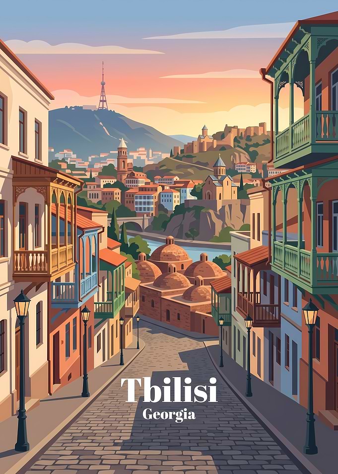 Tbilisi Georgia Travel Poster
