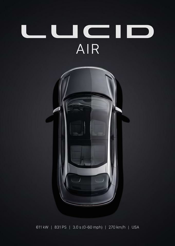 Lucid Air Top View Poster
