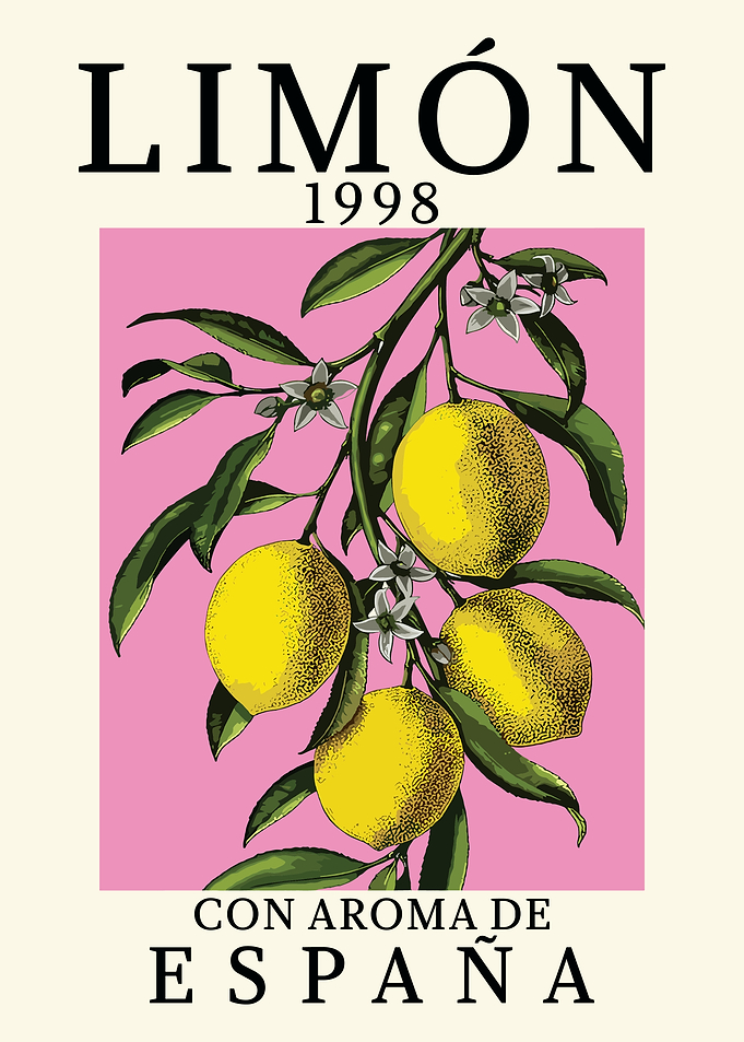 Vintage Spanish Lemon Poster