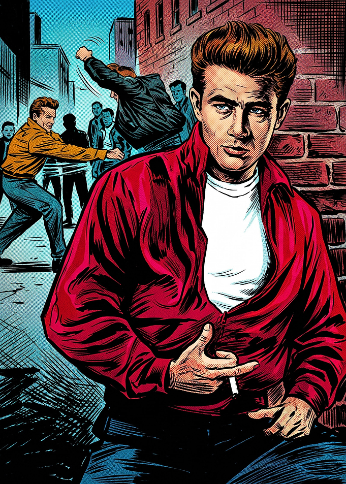 James Dean Comic Style Illustration