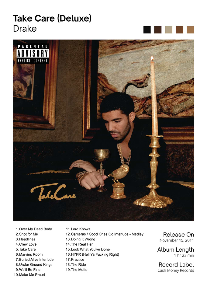 Drake Take Care Album Poster