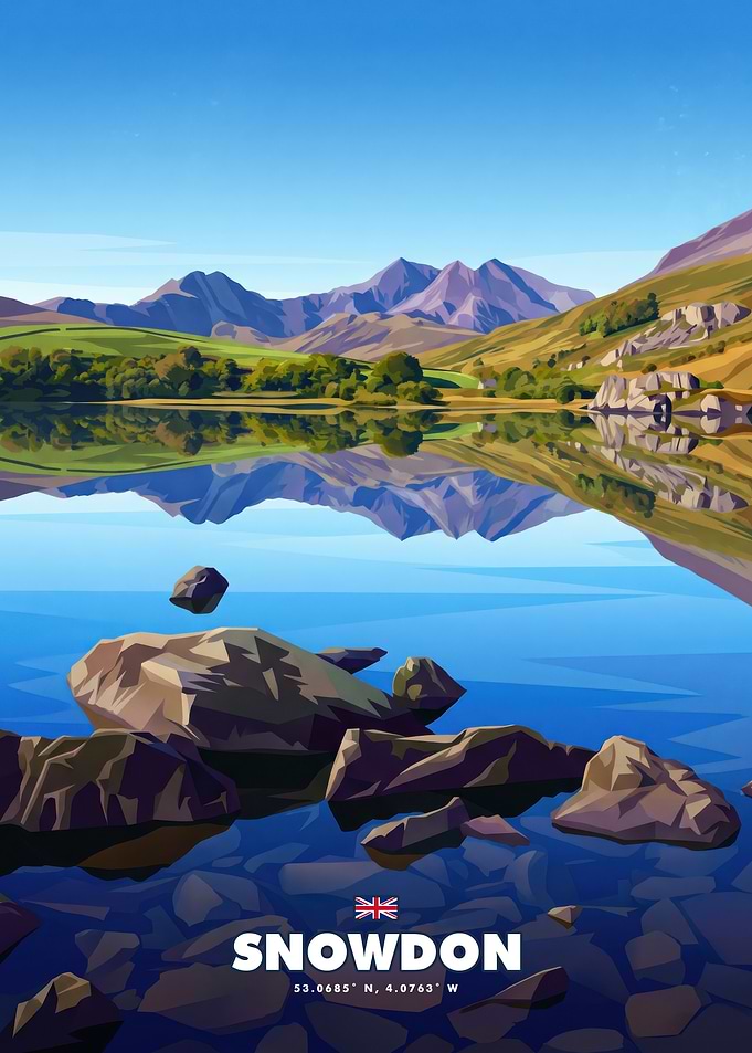 Snowdon Mountain Travel Poster