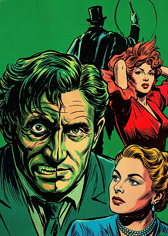 Vintage Horror Comic Book Cover Art