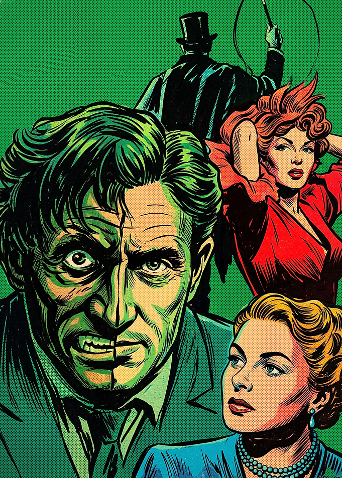 Vintage Horror Comic Book Cover Art