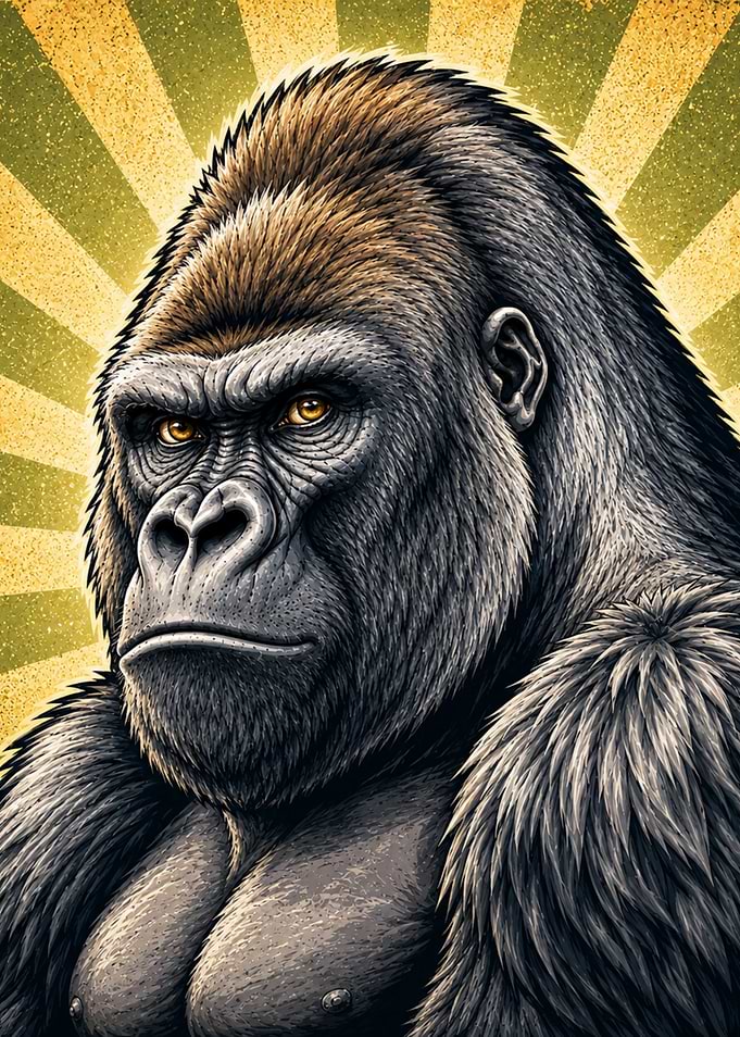 Majestic Silverback Gorilla Portrait