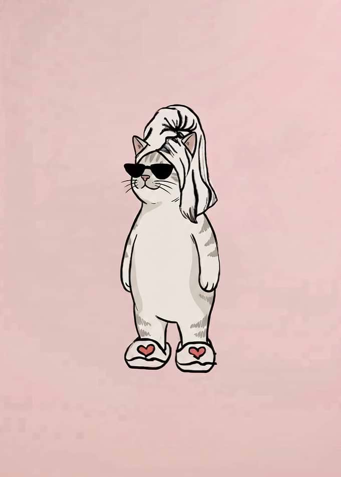 Cool Cat in Spa Day Outfit