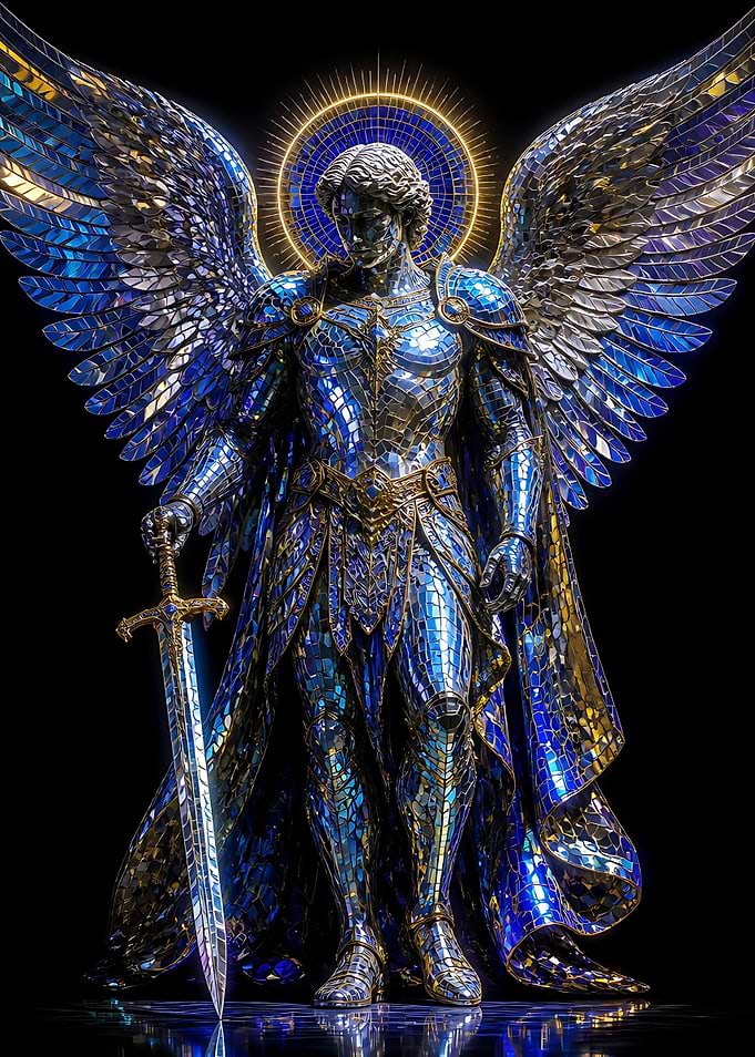 Stained Glass Archangel Warrior