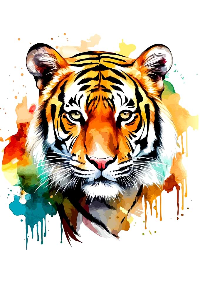 Watercolor Tiger Portrait