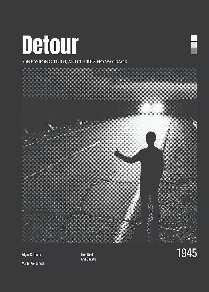Detour 1945 Film Noir Poster