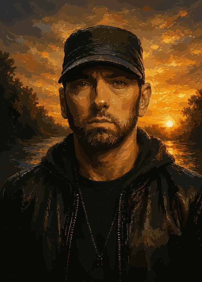 Eminem Portrait at Sunset