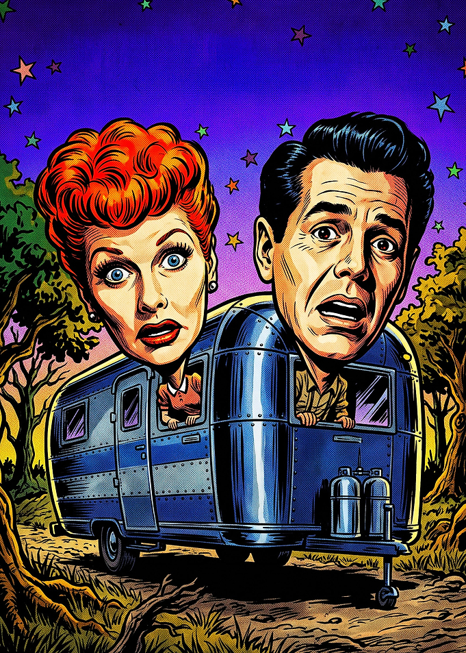 I Love Lucy Trailer Caricature Art