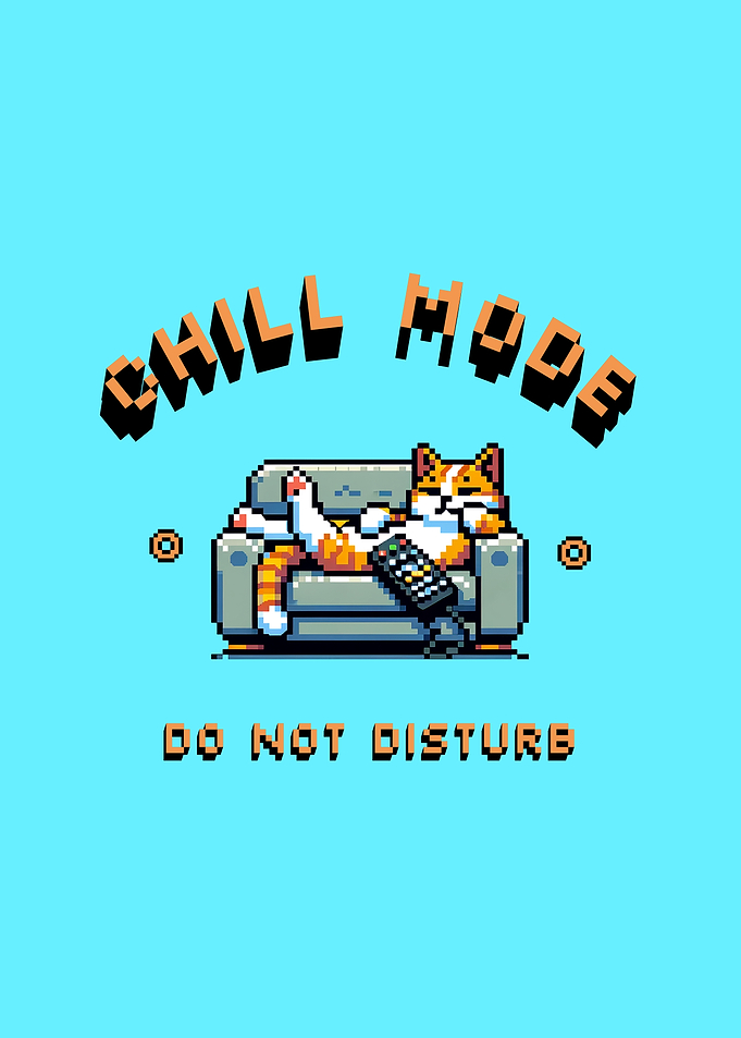 Chill Mode Cat Pixel Art