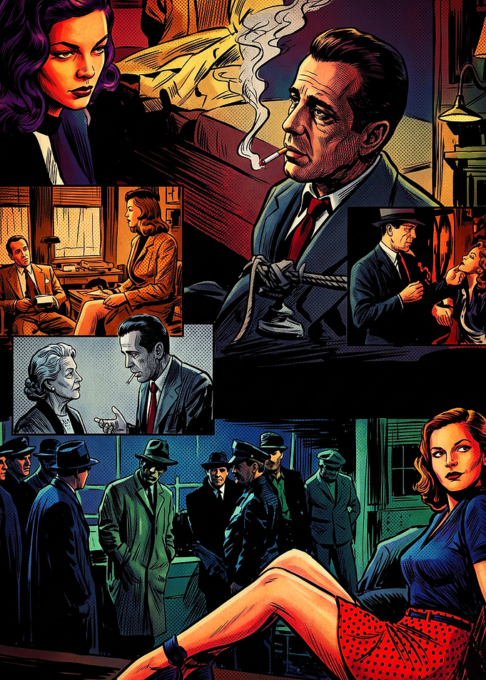 Classic Film Noir Comic Collage