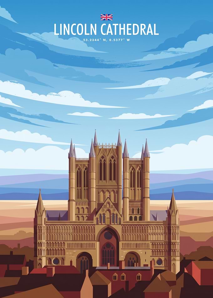 Lincoln Cathedral Travel Poster