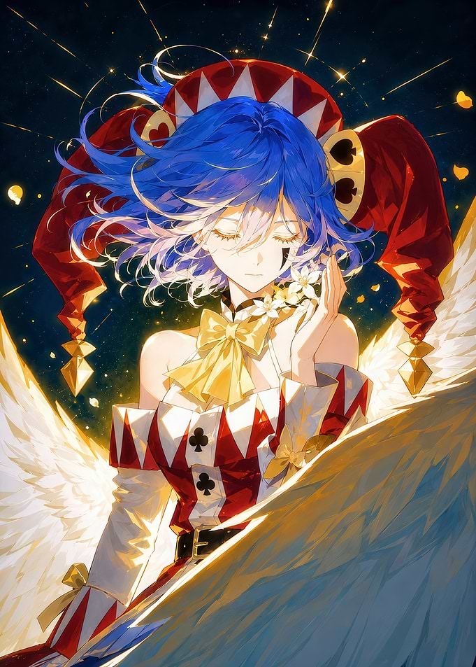 Angel Jester Anime Girl Illustration
