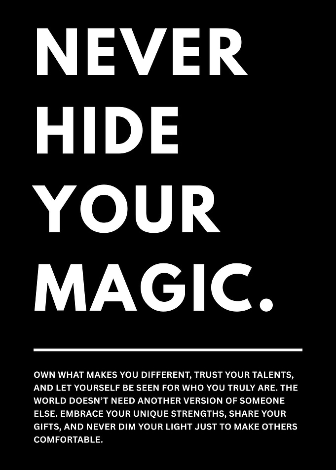 Never Hide Your Magic - Inspirational Poster