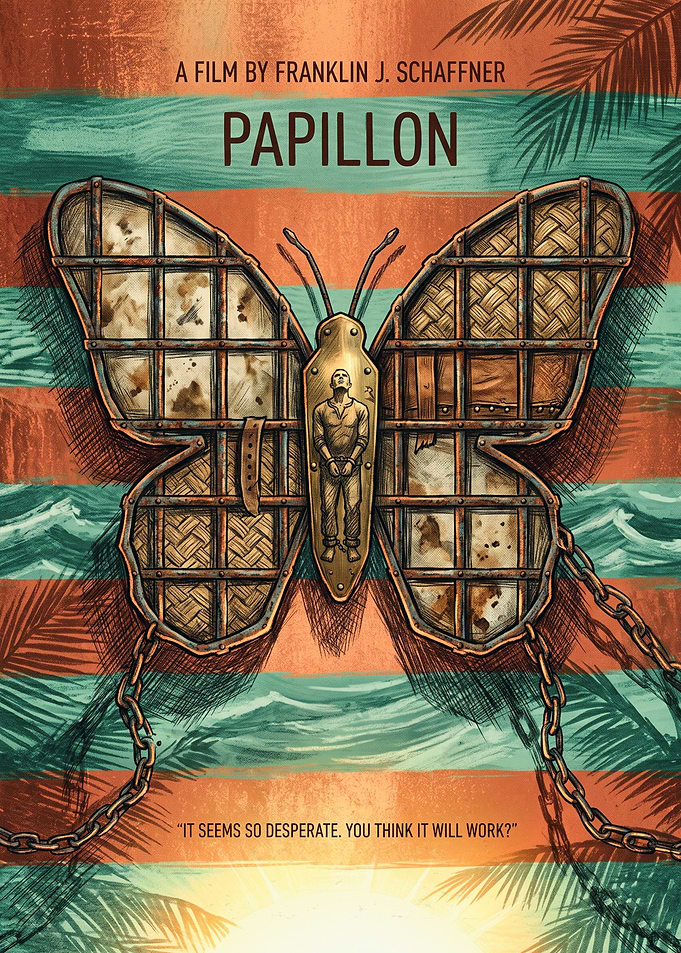 Papillon Movie Adventure Film Retro Wall Art