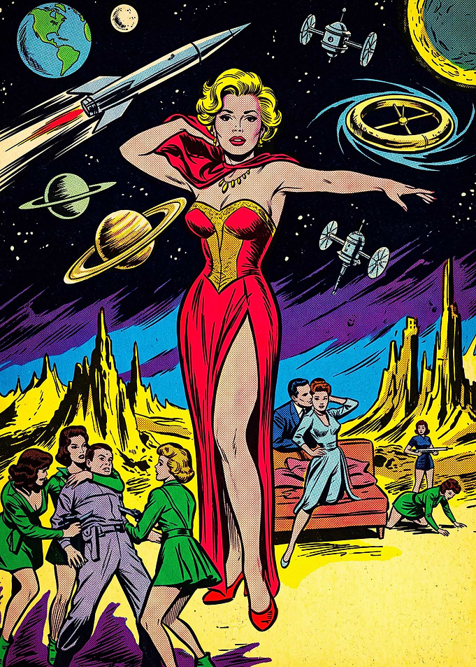 Vintage Sci-Fi Comic Book Cover Art