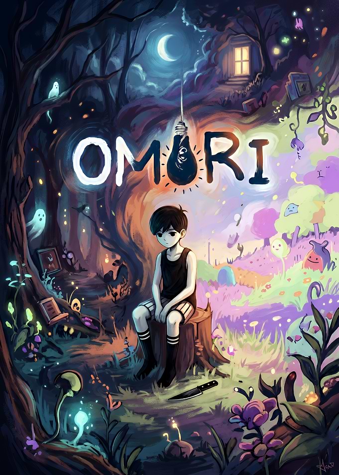 Omori Game Key Art Illustration