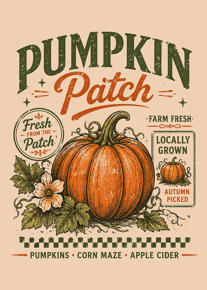 Vintage Pumpkin Patch Farm Sign