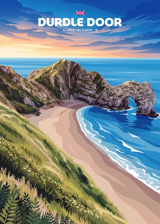 Durdle Door Travel Poster