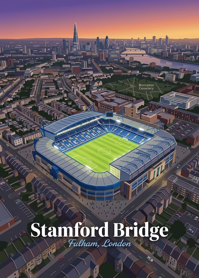 Stamford Bridge Stadium London Poster
