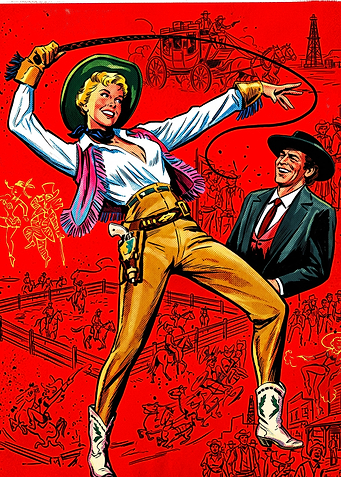 Vintage Western Cowgirl Movie Poster Art