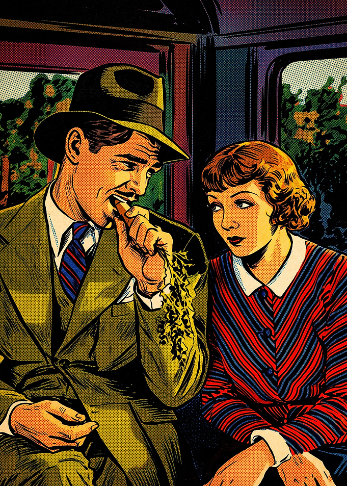 Vintage Comic Style Couple Illustration