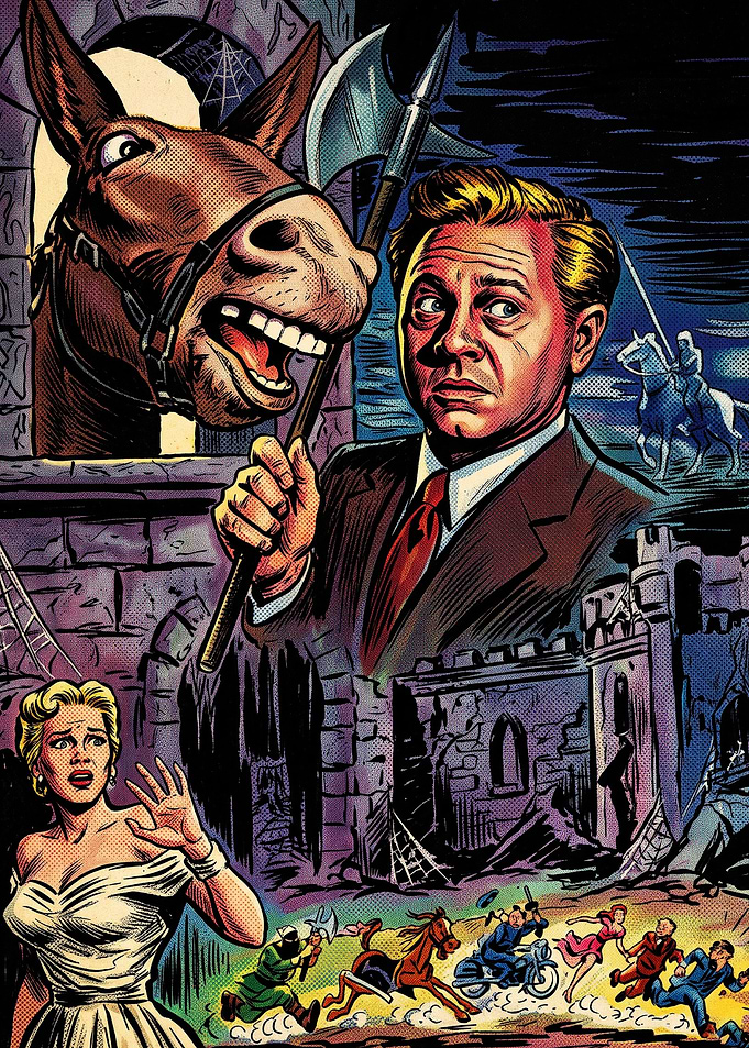 Vintage Comic Book Mystery Illustration