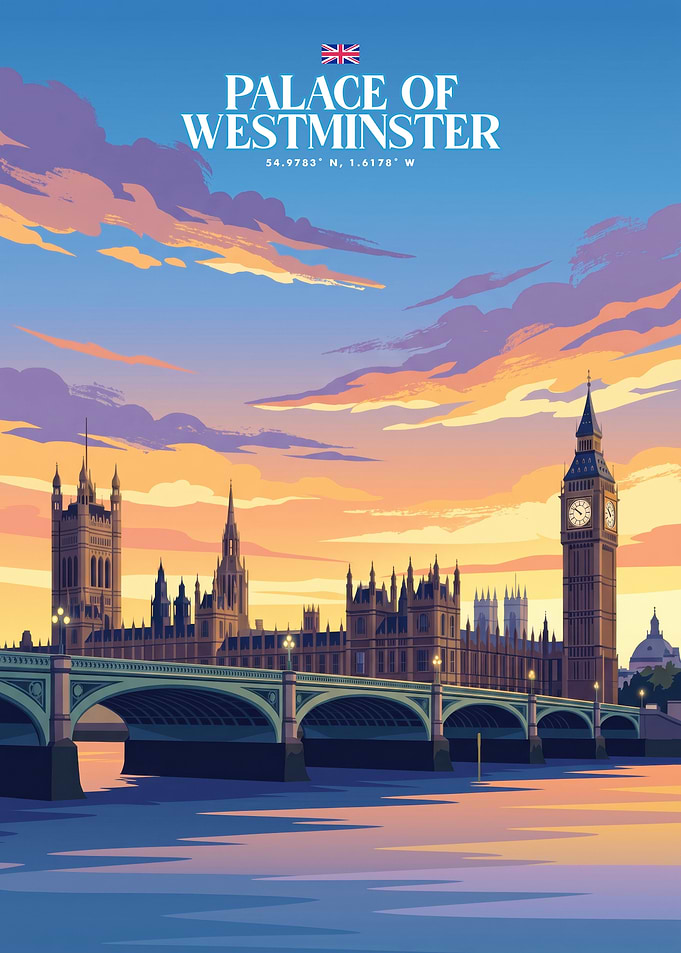 Palace of Westminster Sunset Poster