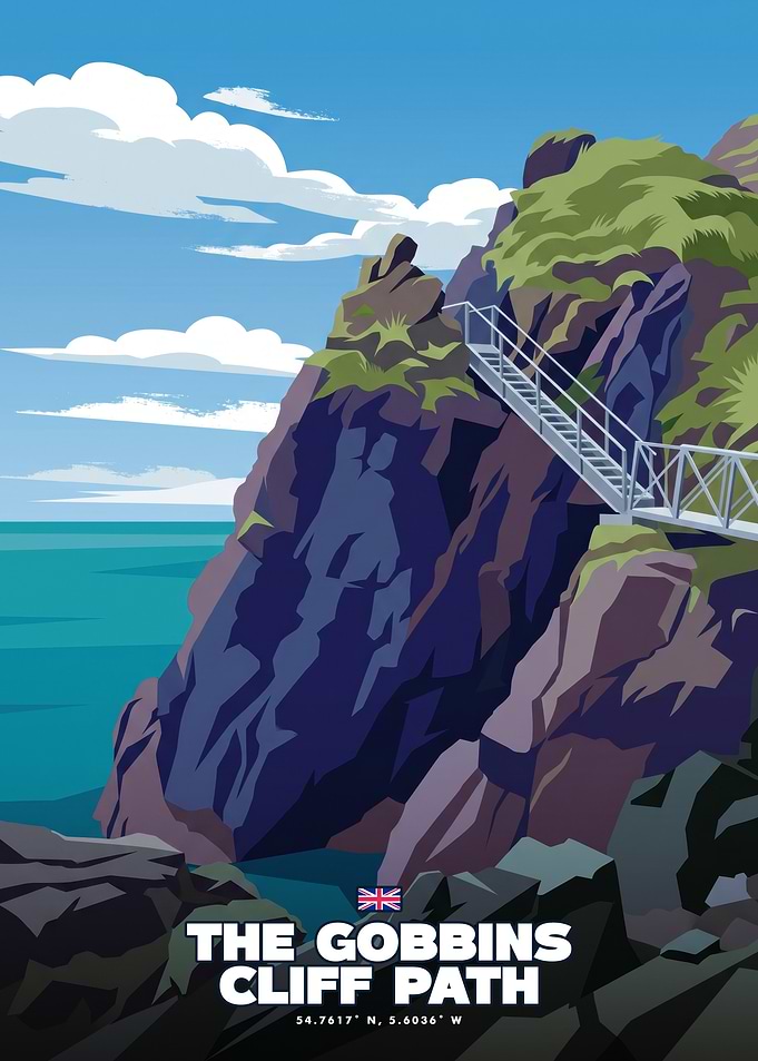 The Gobbins Cliff Path Travel Poster
