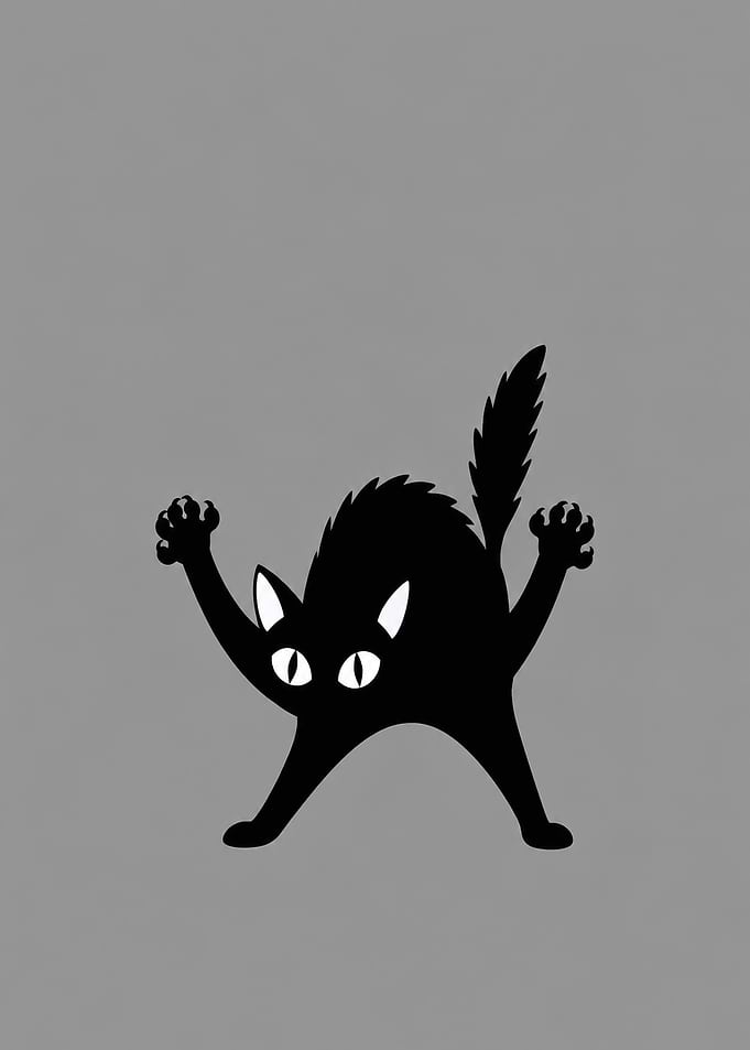 Spooky Black Cat Silhouette